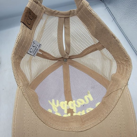 C.C Happy Camper Womens Ponycap Adjustable Hat Cap Comfort Breathable Casual - Picture 7 of 9